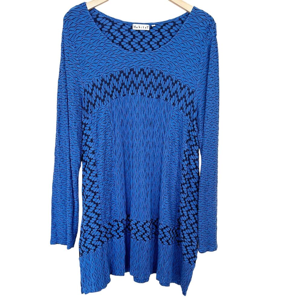 Habitat Blue Black Printed Tunic Sz M